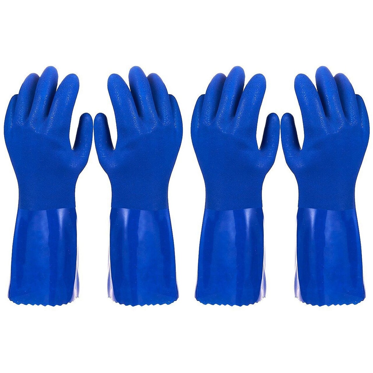Juvale Dishwashing Gloves - Small, Blue, Snug Fit, Pack of 2 - Heavy Duty Rubber for Dishwashing & Kitchen Cleaning - Waterproof & Reusable Rubber Cleaning Gloves for Home